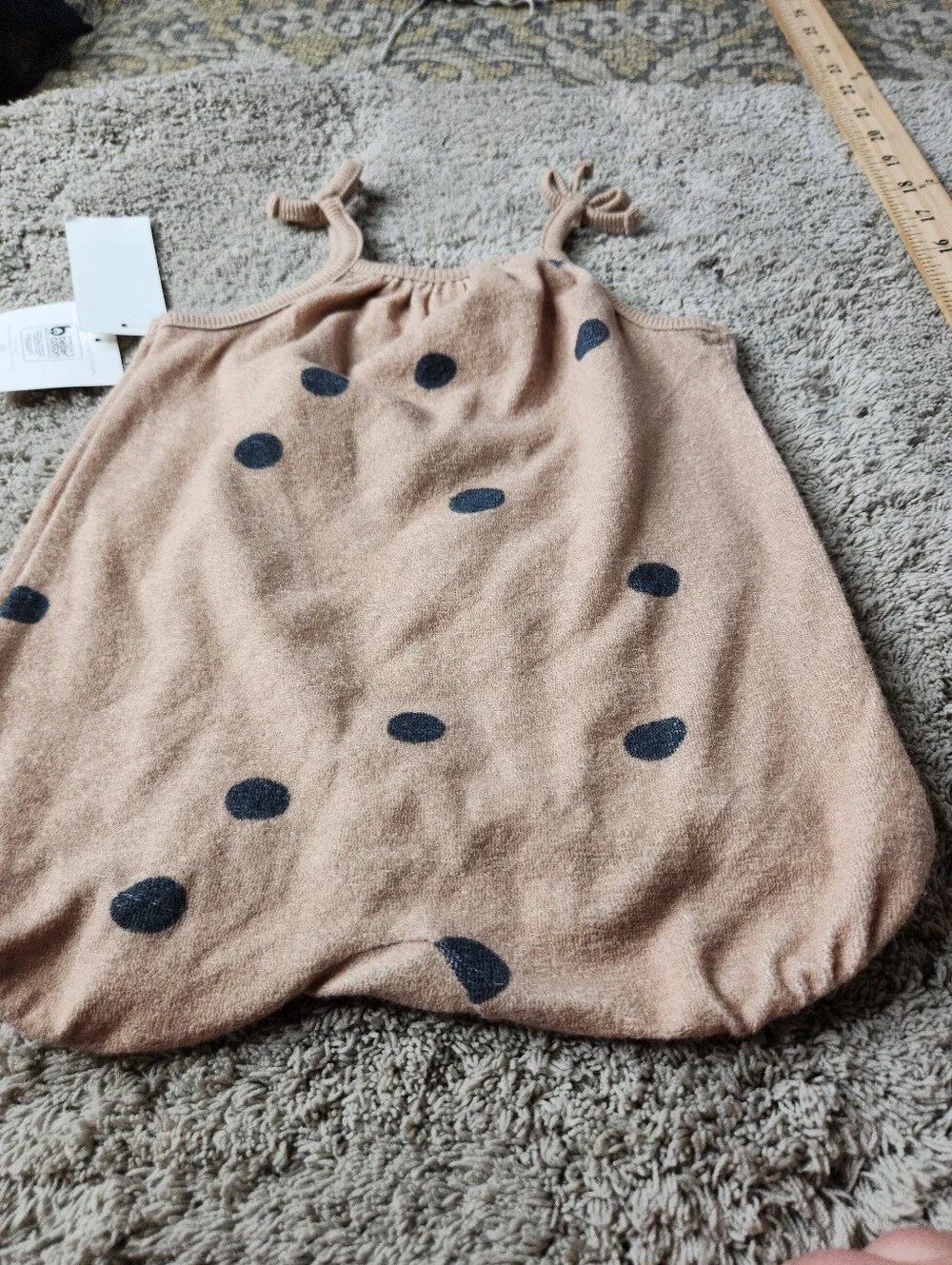 Grayson Mini Baby Girls' Polka Dots Romper - Brown 6-9M